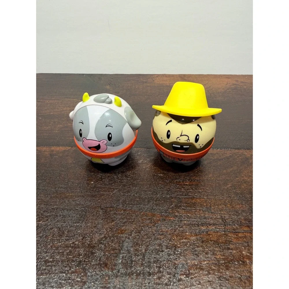 Fisher-Price Little Tikes Toddle People Farm Cow and Farmer Cowboy Wobble